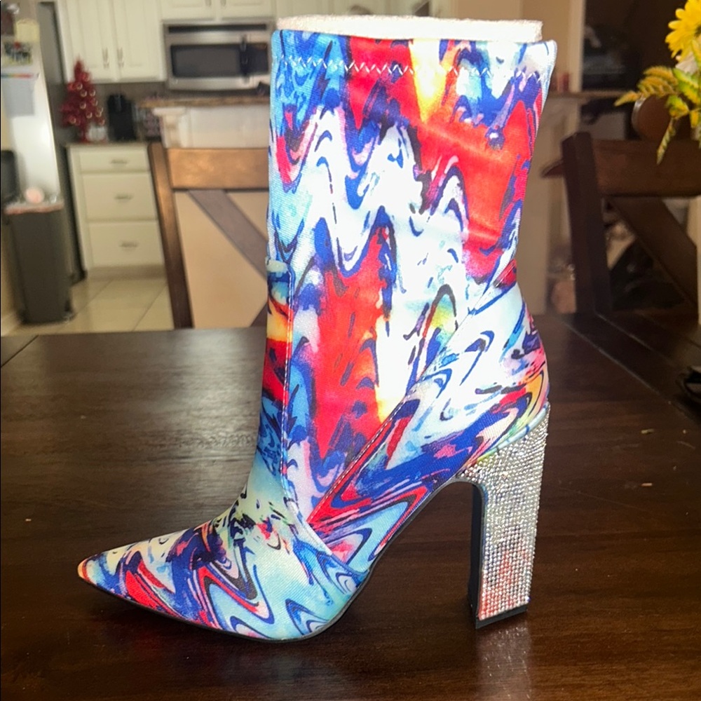 Colorful Abstract Women's High Heel Boots